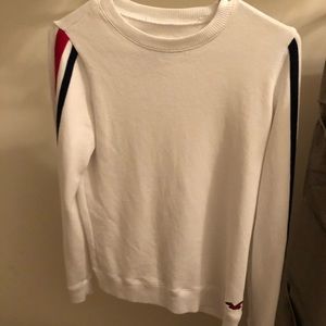 hollister red, white, and blue sweatshirt